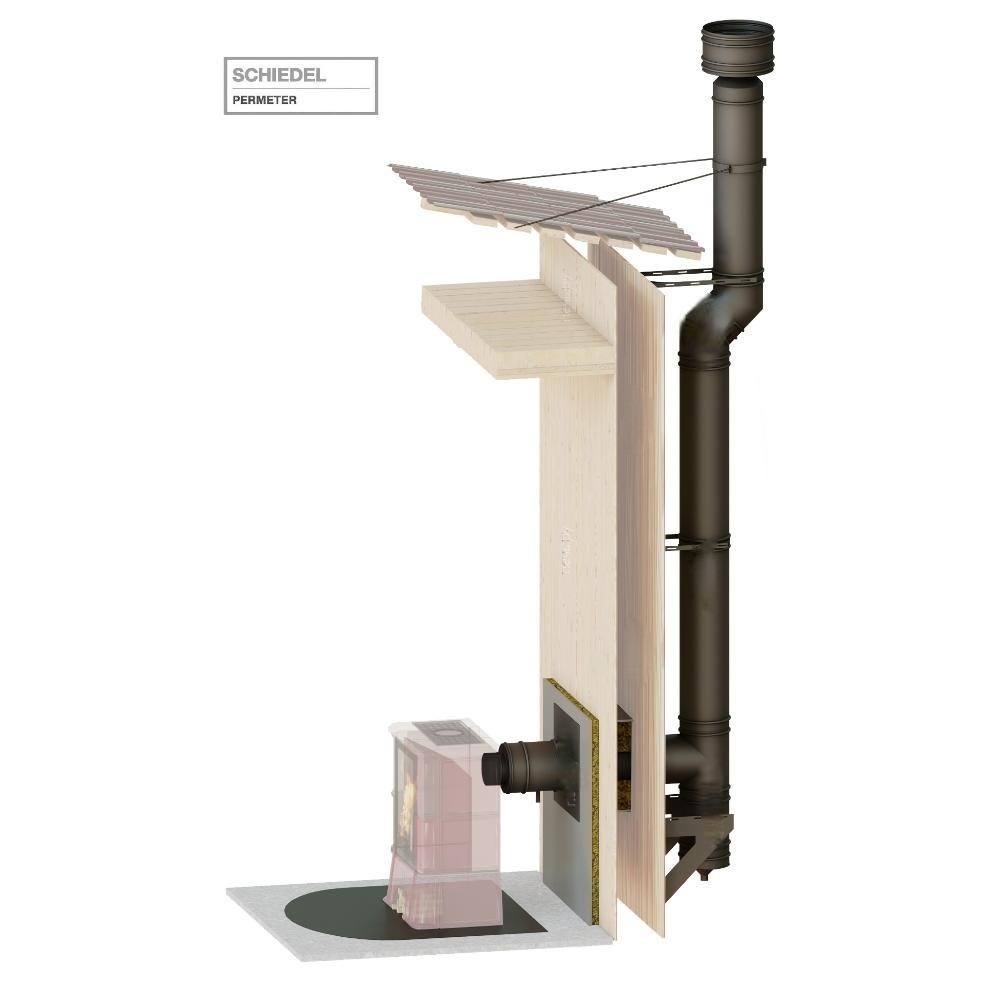 Комплект Schiedel Permeter (диаметр 150мм) настенный монтаж (4м.)
