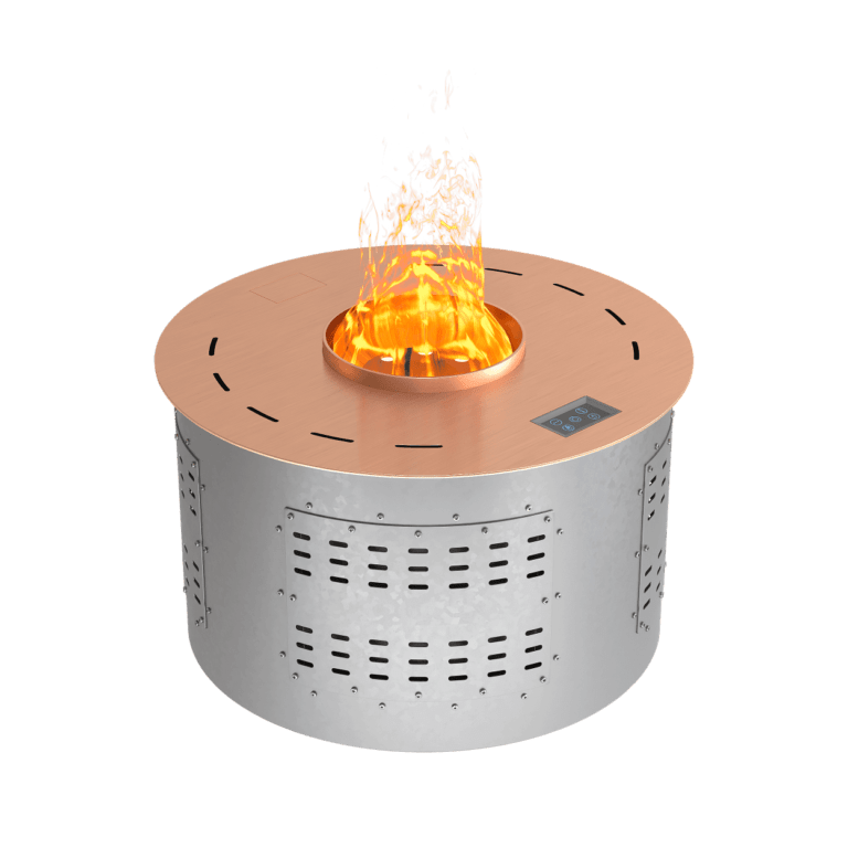 Паровой круглый камин Airtone VEPO ROUND 500X500 Розовое золото-сатин