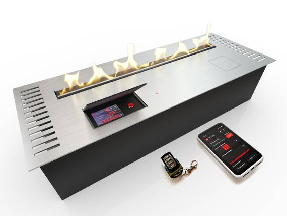 Автоматический биокамин ZeFire М 800 шлифованный с ДУ (ZeFire)