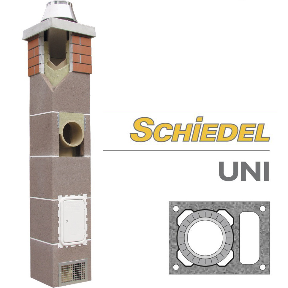 Керамический дымоход Schiedel UNI одноходовой с вент.каналом д.250 мм